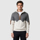 Men’s Cable Knit Half-Zip Jumper with Fleece Collar Grey/White front