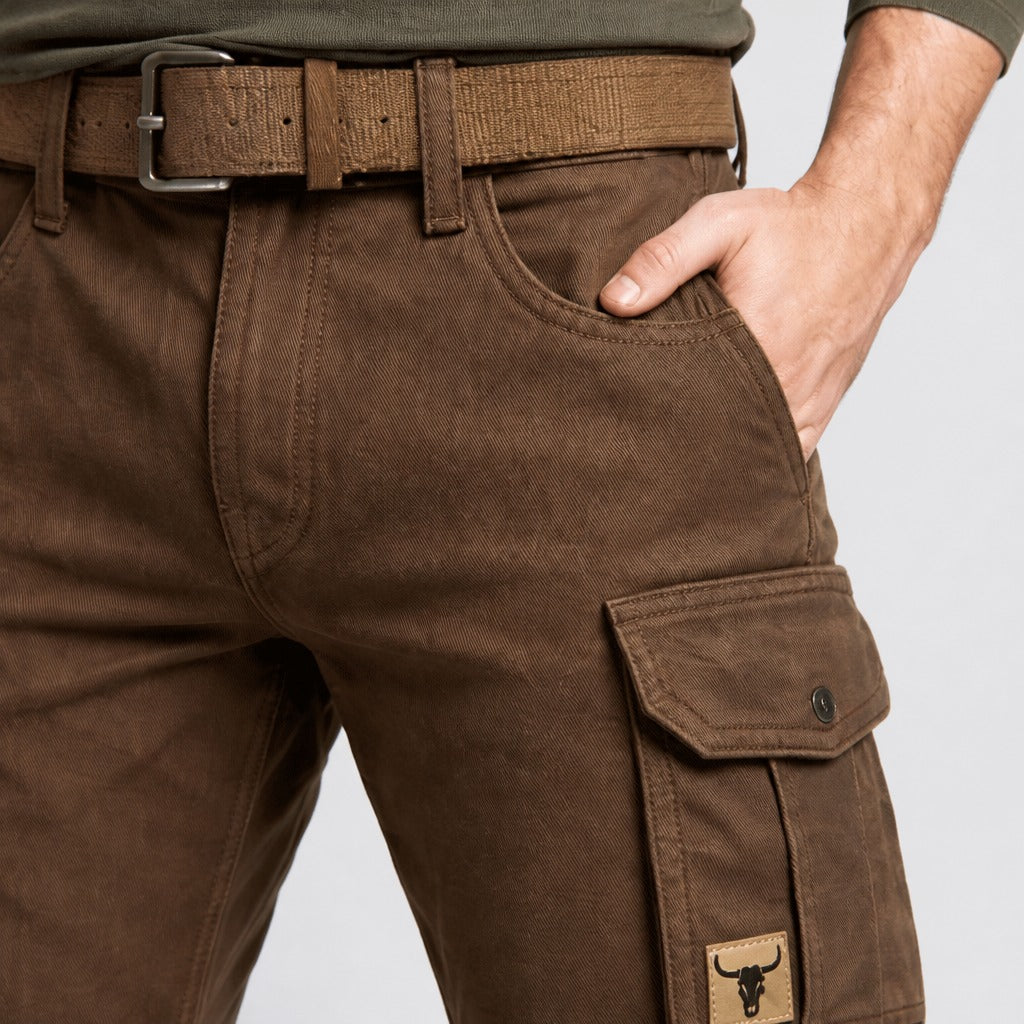 Men’s Camouflage Cotton Cargo Trousers detail