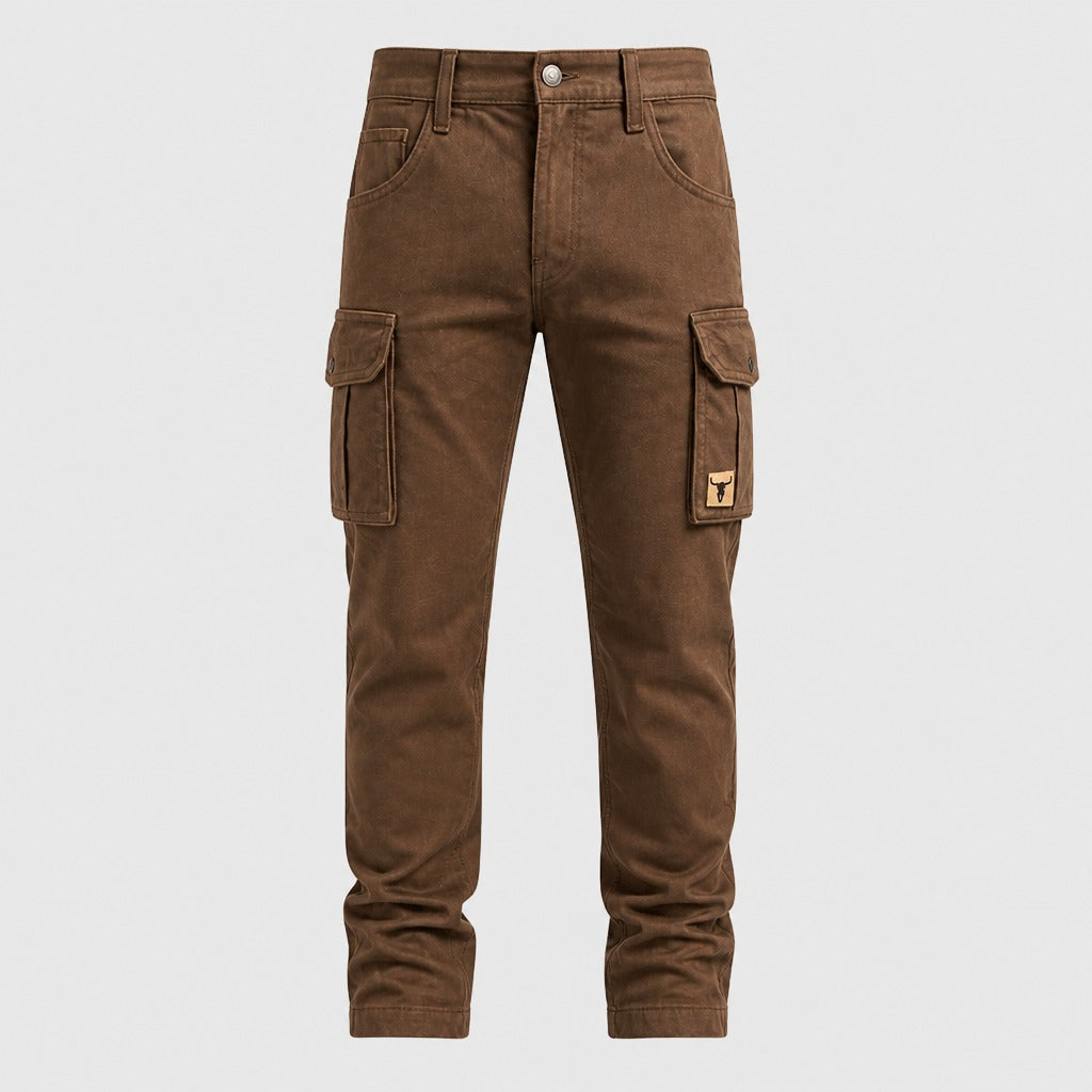 Men’s Camouflage Cotton Cargo Trousers Brown product front