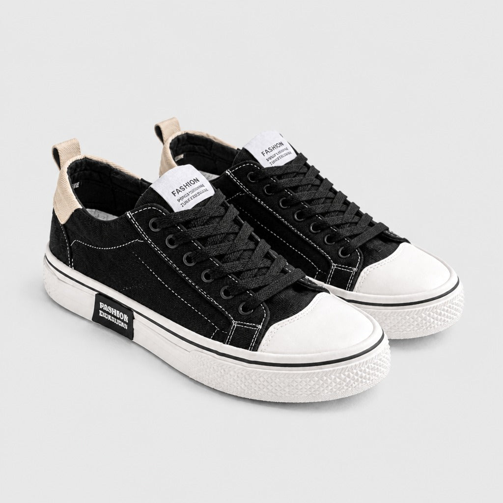 Men’s Canvas Lace-Up Shoes with EVA Insole Black