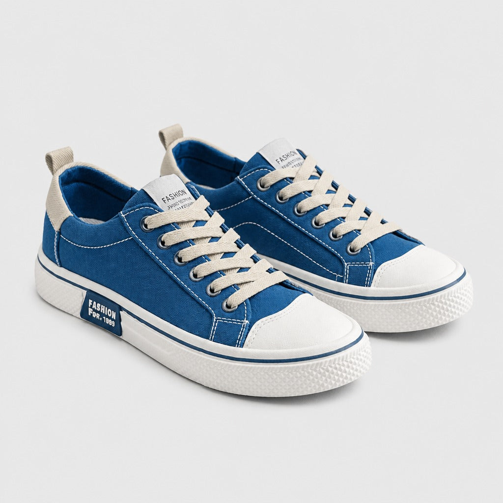 Men’s Canvas Lace-Up Shoes with EVA Insole Blue