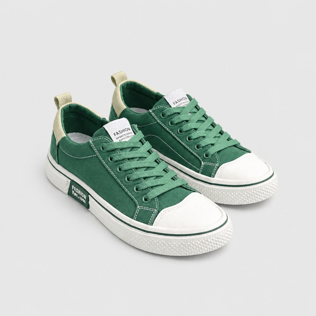 Men’s Canvas Lace-Up Shoes with EVA Insole Green