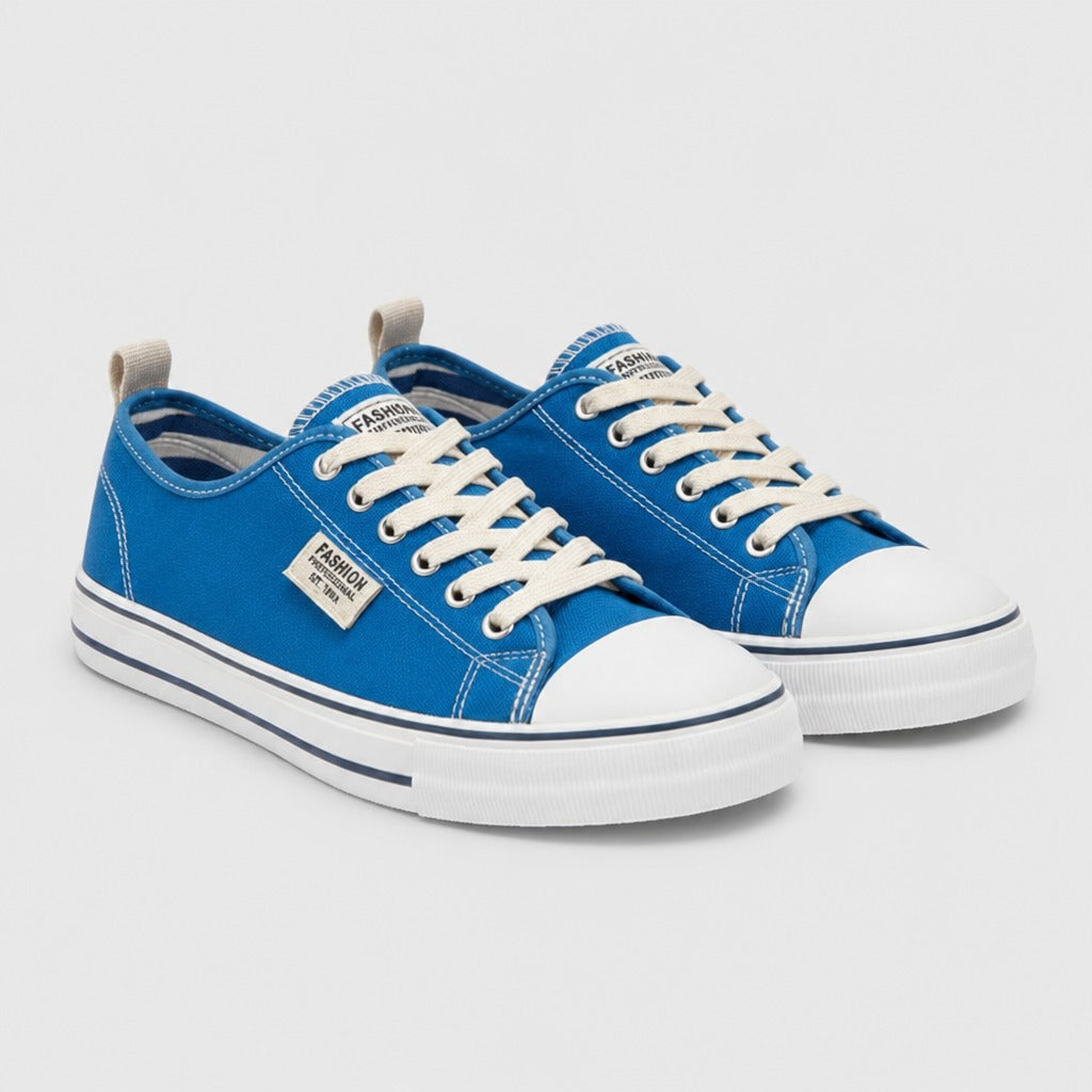 Men’s Canvas Lace-Up Trainers Blue pair
