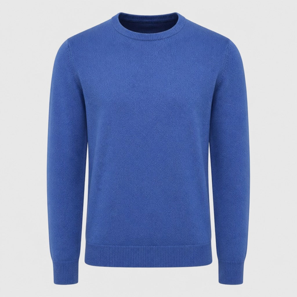 Men’s Cashmere Blend Crew Neck Jumper Blue product front
