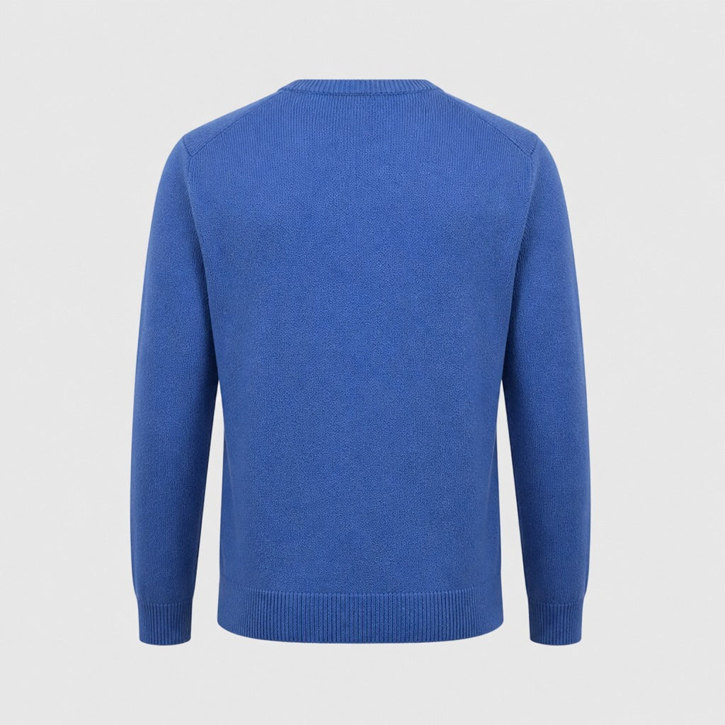 Men’s Cashmere Blend Crew Neck Jumper Blue product back