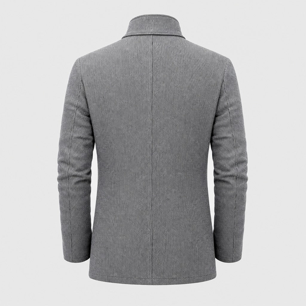 Men’s Checked Wool Blend Button Jacket Mixed Grey product back