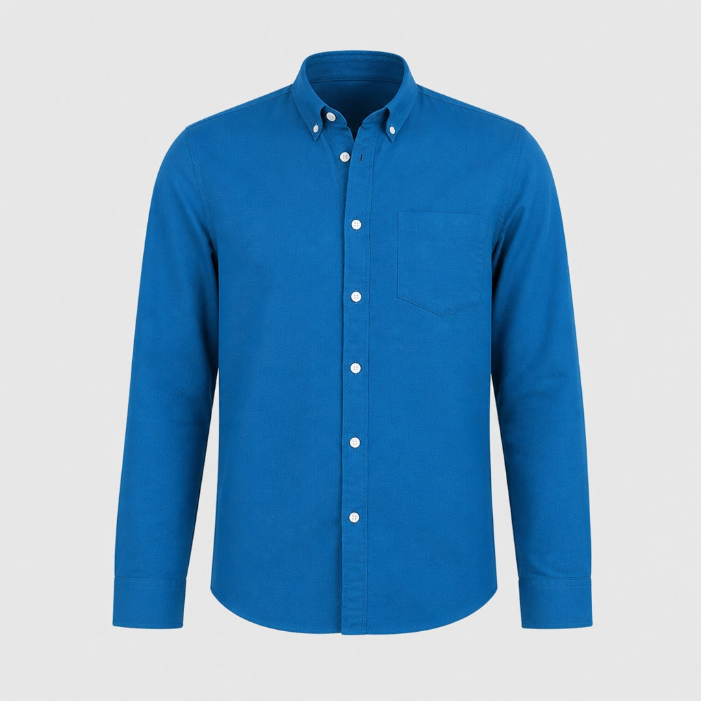 Men’s Chevron Cotton Blend Shirt Blue product front