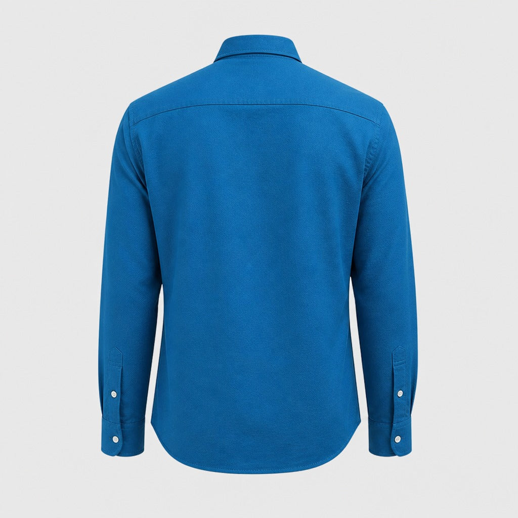 Men’s Chevron Cotton Blend Shirt Blue product back