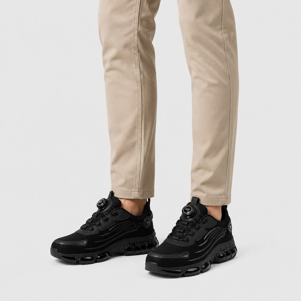 Men’s Chunky Trainers with Dial Lacing Black worn