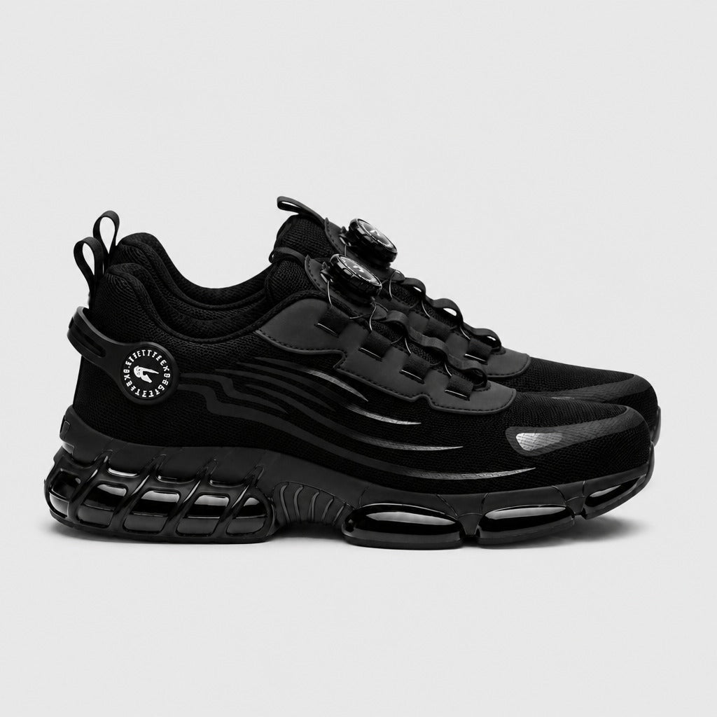 Men’s Chunky Trainers with Dial Lacing Black side view