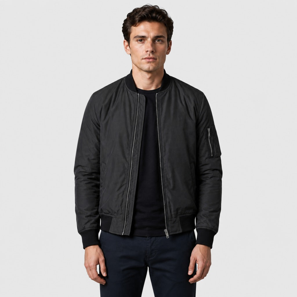 Men’s Classic Zip Bomber Jacket Black