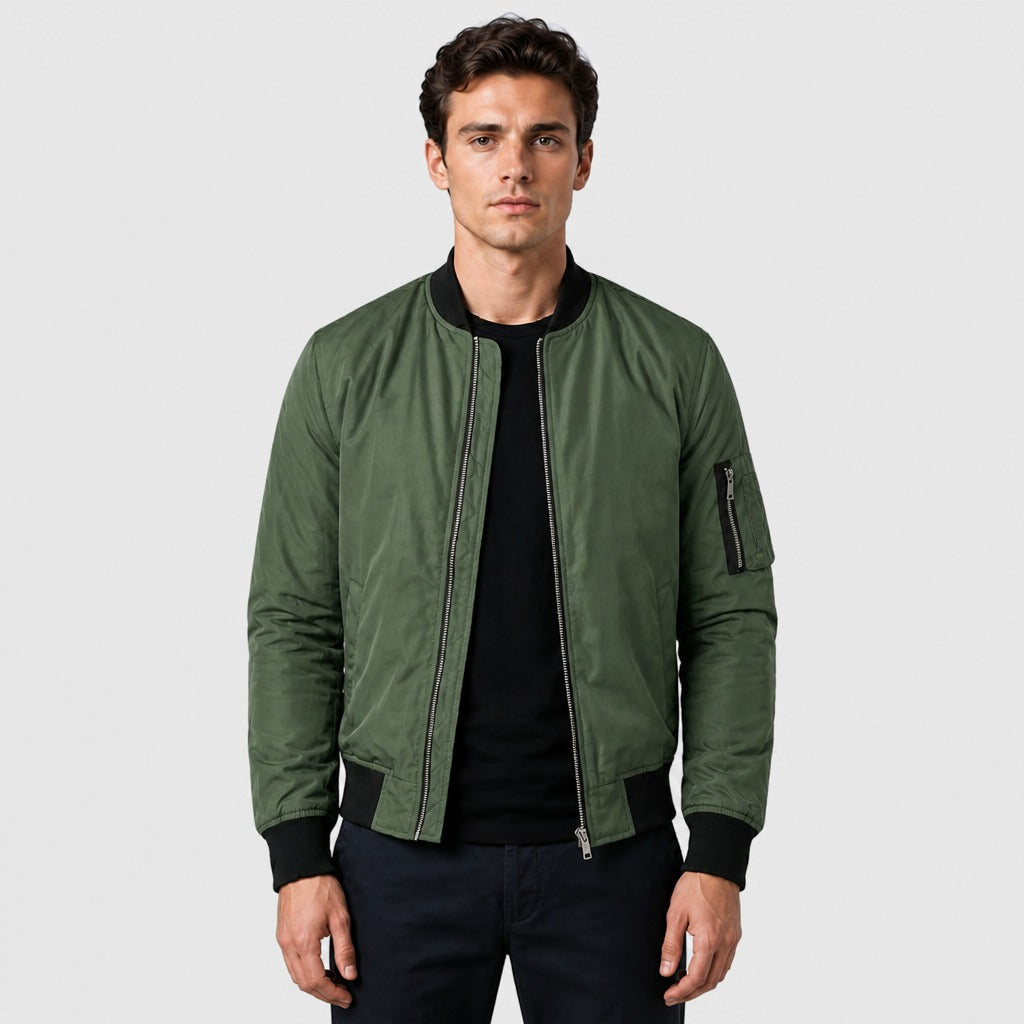 Men’s Classic Zip Bomber Jacket Green
