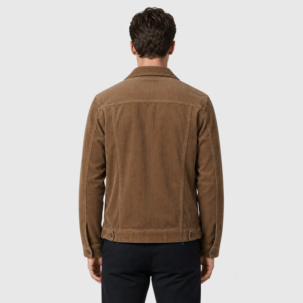 Men’s Corduroy Trucker Jacket Persimmon back