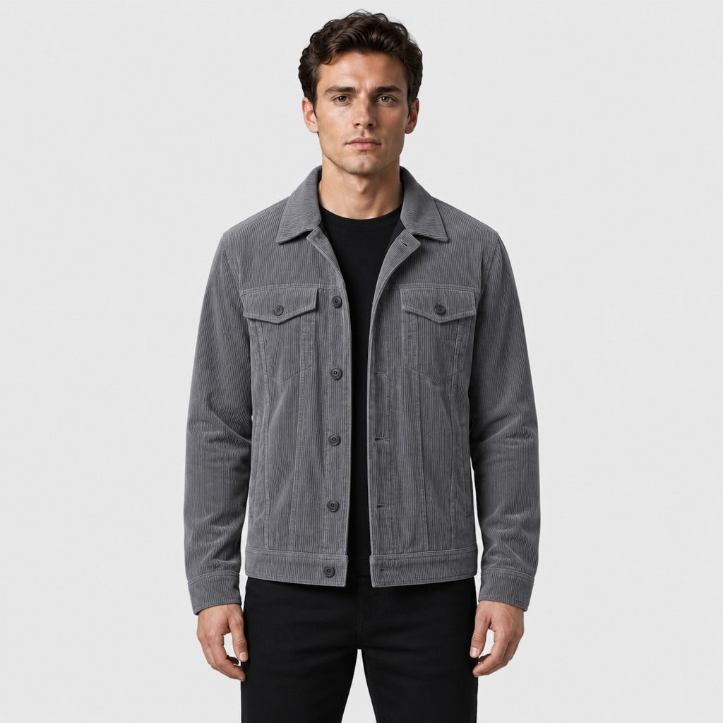 Men’s Corduroy Trucker Jacket Grey