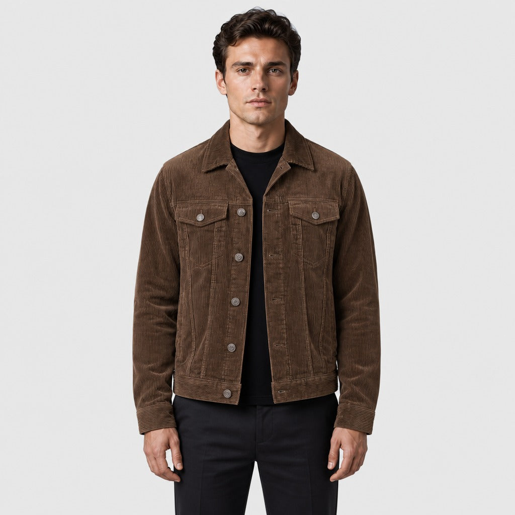 Men’s Corduroy Trucker Jacket Coffee