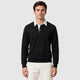 Men’s Cotton Blend Collared Sweatshirt Black front
