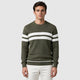 Men’s Cotton Blend Crew Neck Jumper Green front