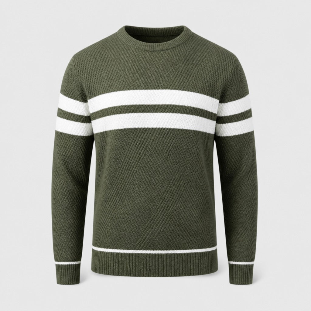 Men’s Cotton Blend Crew Neck Jumper Green product front