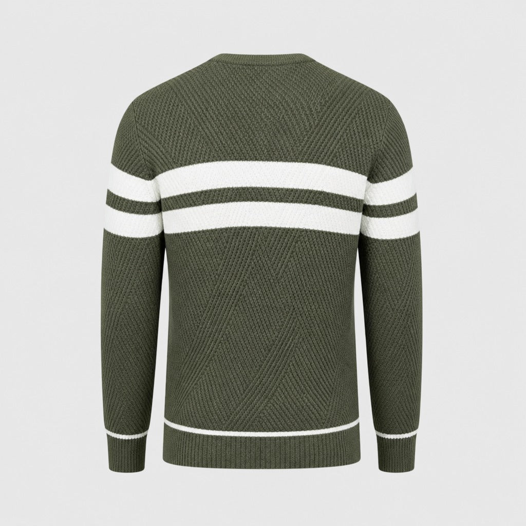 Men’s Cotton Blend Crew Neck Jumper Green product back