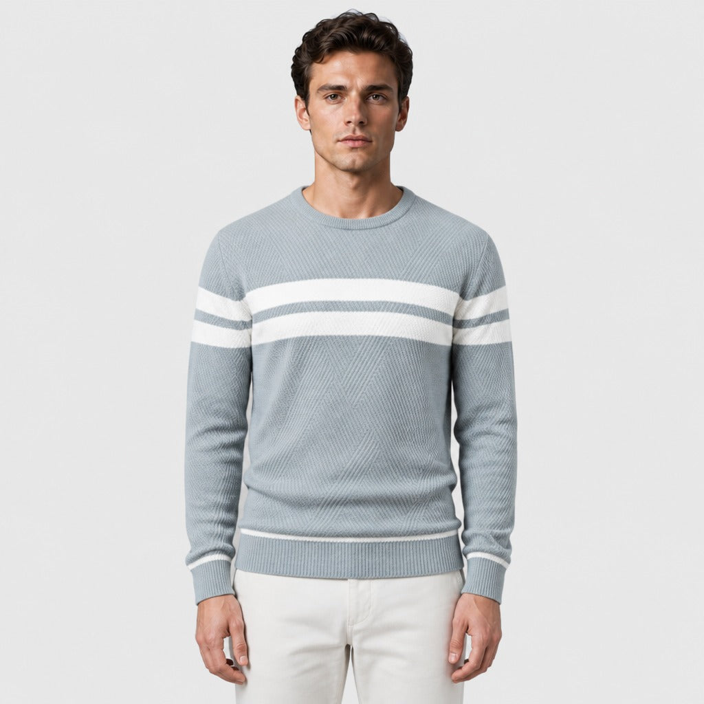Men’s Cotton Blend Crew Neck Jumper Turquoise