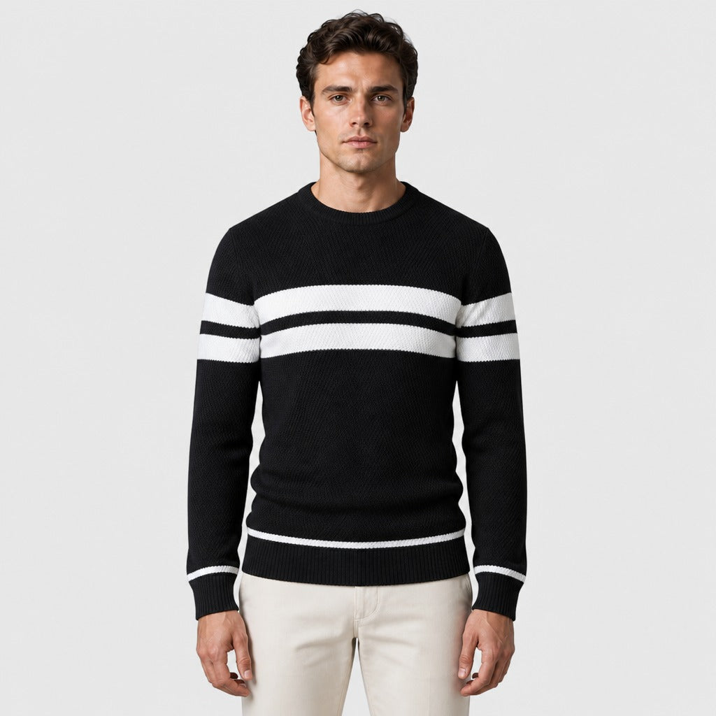 Men’s Cotton Blend Crew Neck Jumper Black