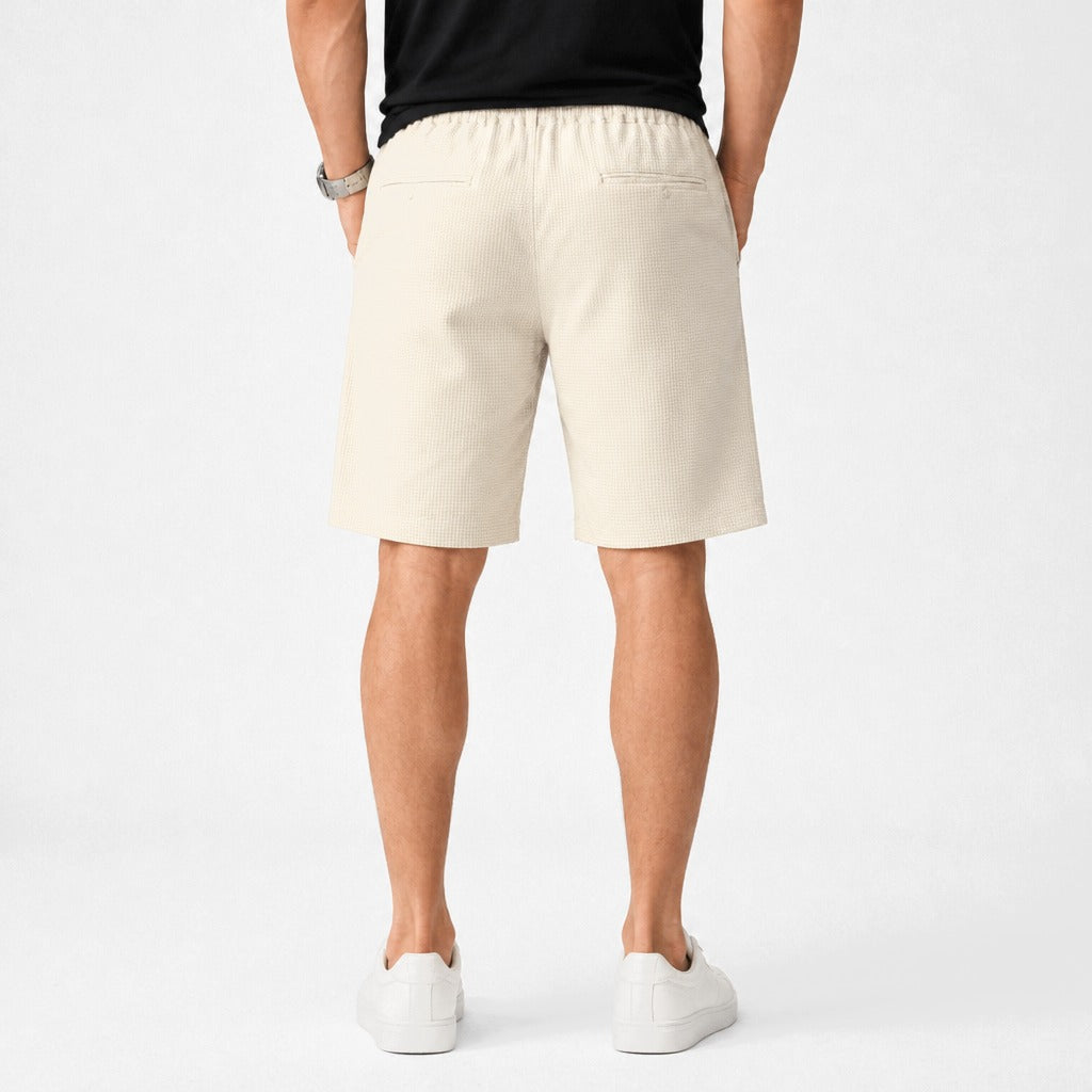 Men’s Cotton Blend Shorts with Appliqué Detail Apricot back