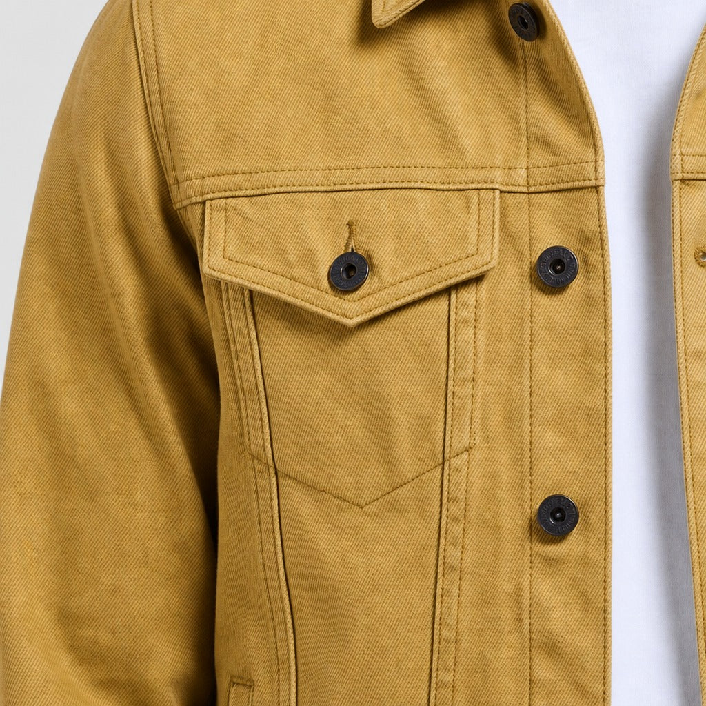 Men’s Cotton Button Jacket with Appliqué Detail detail