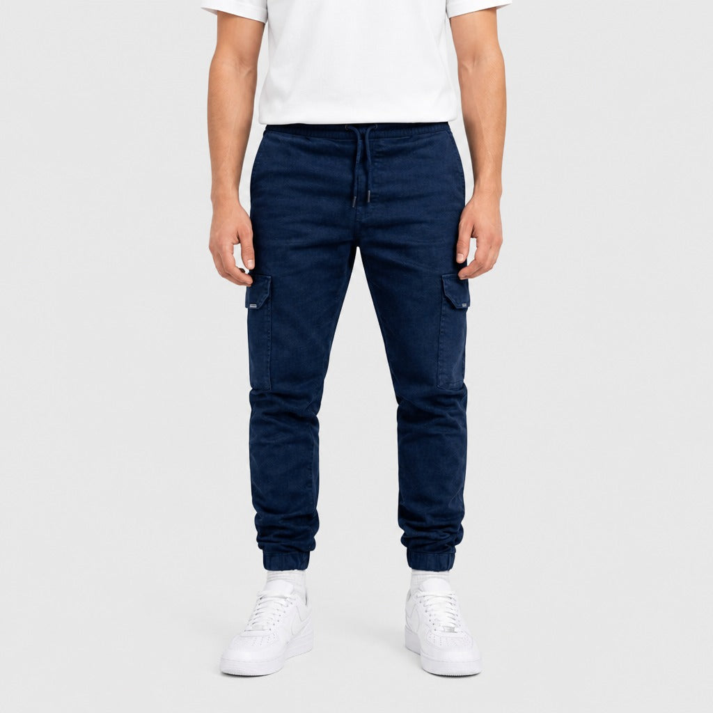 Men’s Cotton Cargo Joggers Navy Blue
