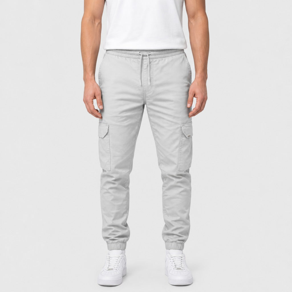 Men’s Cotton Cargo Joggers Grey