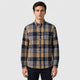 Men’s Cotton Flannel Plaid Shirt Beige/Black front