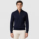 Men’s Cotton High Neck Zip Sweatshirt Navy Blue front