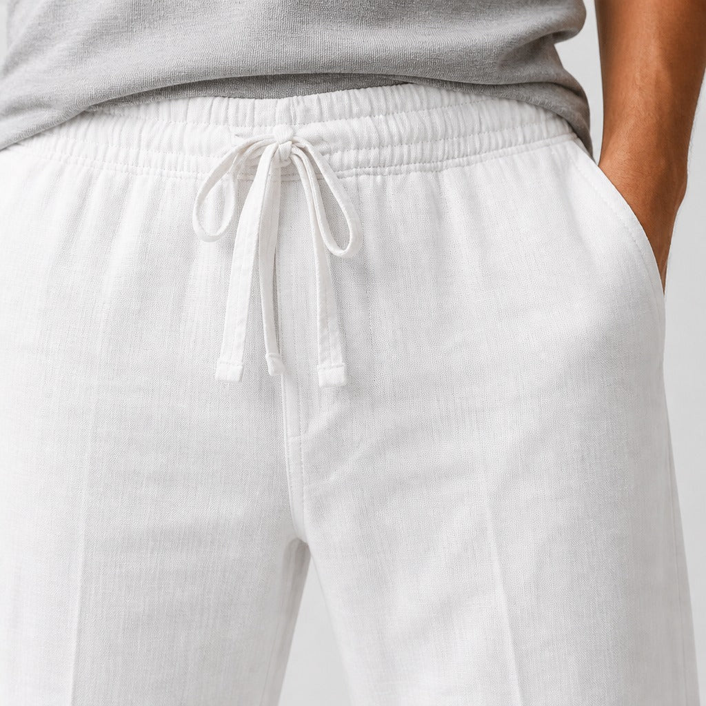Men’s Cotton Linen Drawstring Harem Trousers detail