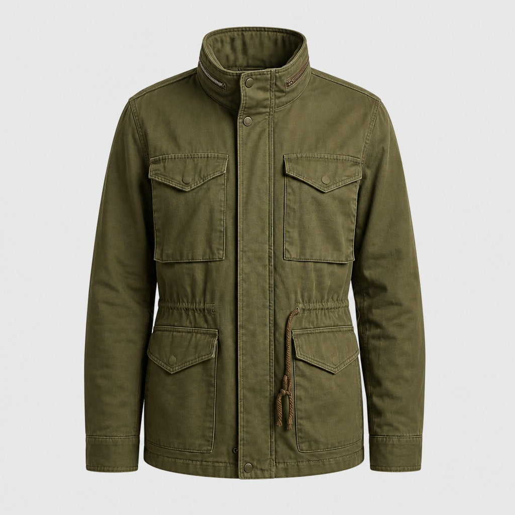 Men’s Cotton Military Field Jacket Green product front