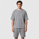 Men’s Cotton T-Shirt and Shorts Set Grey front