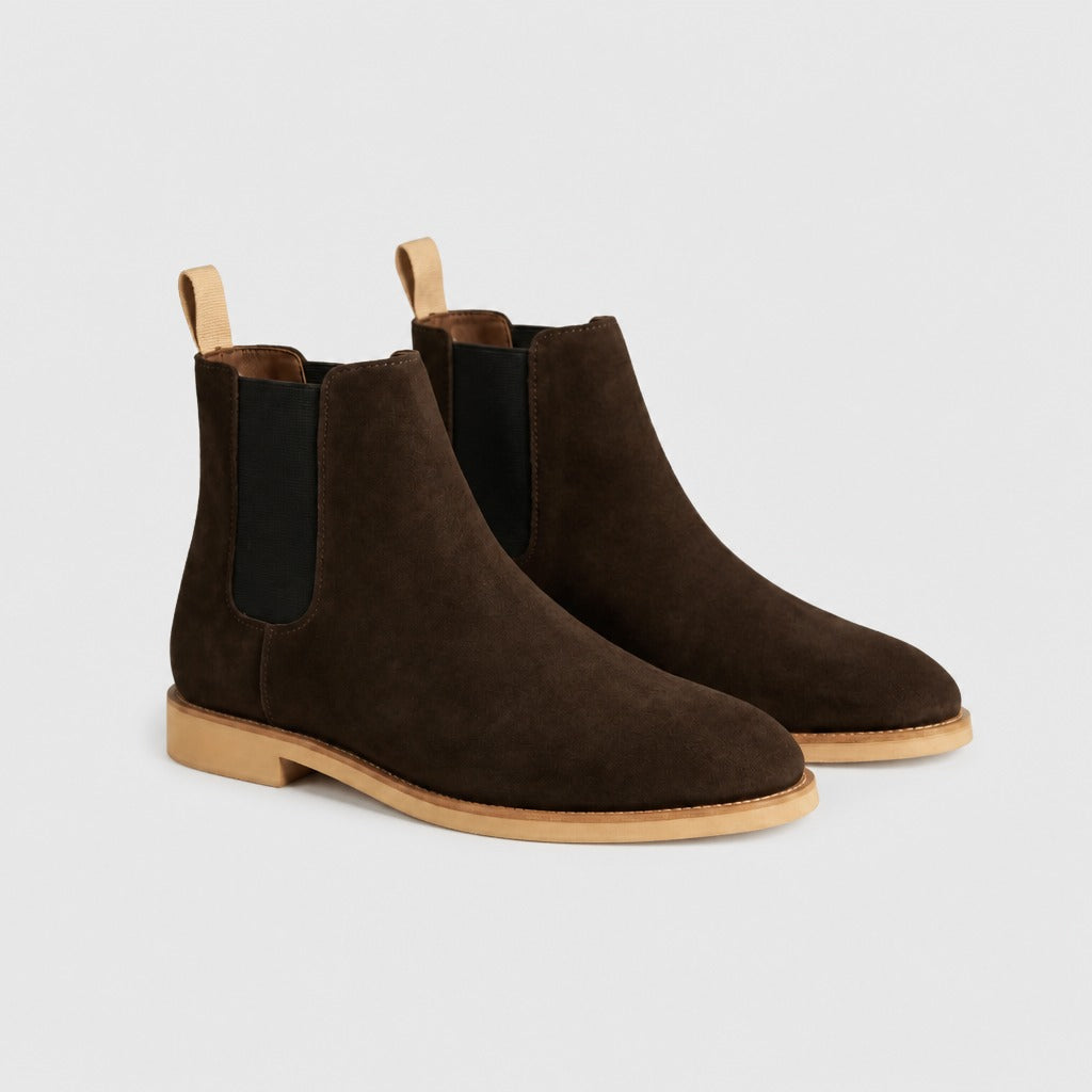 Men’s Cow Suede Chelsea Boots Green