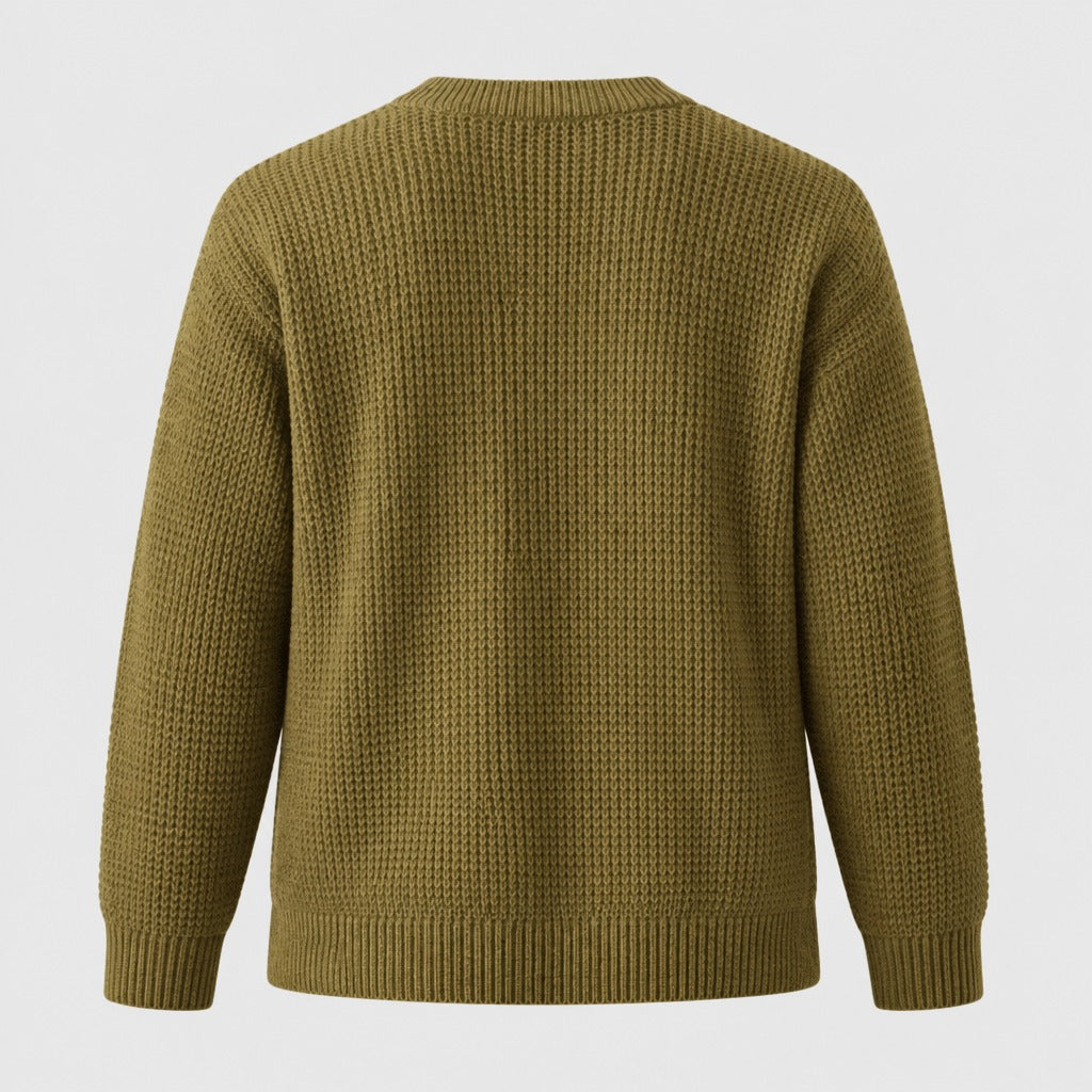 Men’s Crew Neck Knit Jumper Sunstone product back