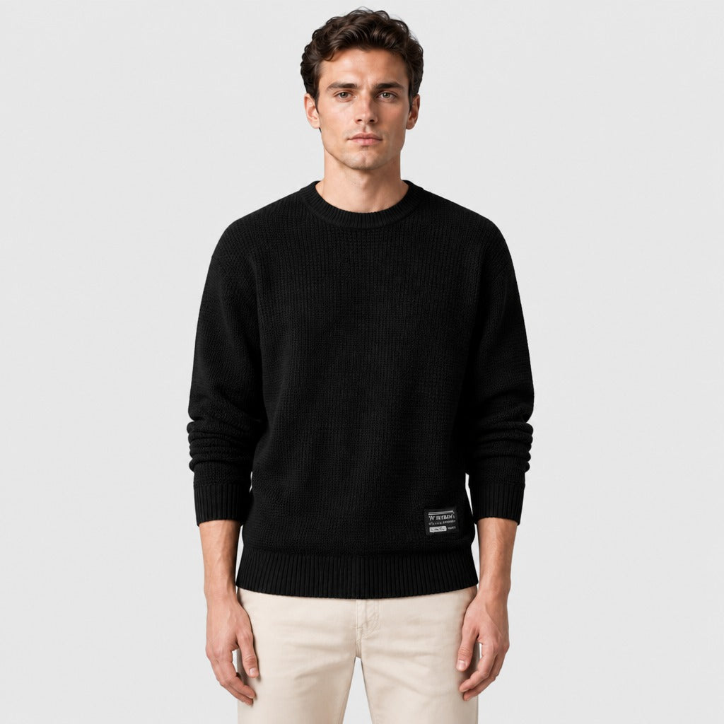 Men’s Crew Neck Knit Jumper Black