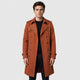 Men’s Double-Breasted Cotton Trench Coat Orange front