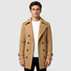 Men’s Double-Breasted Wool Blend Trench Coat Brown front