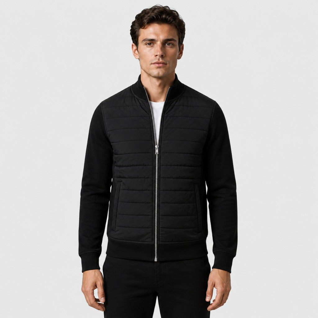 Men’s Duck Down Zip-Up Jacket Black front