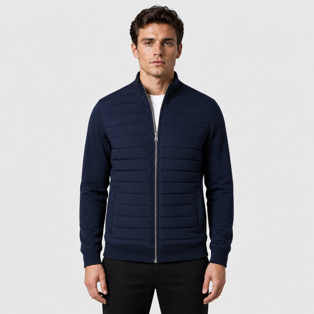 Men’s Duck Down Zip-Up Jacket Navy Blue