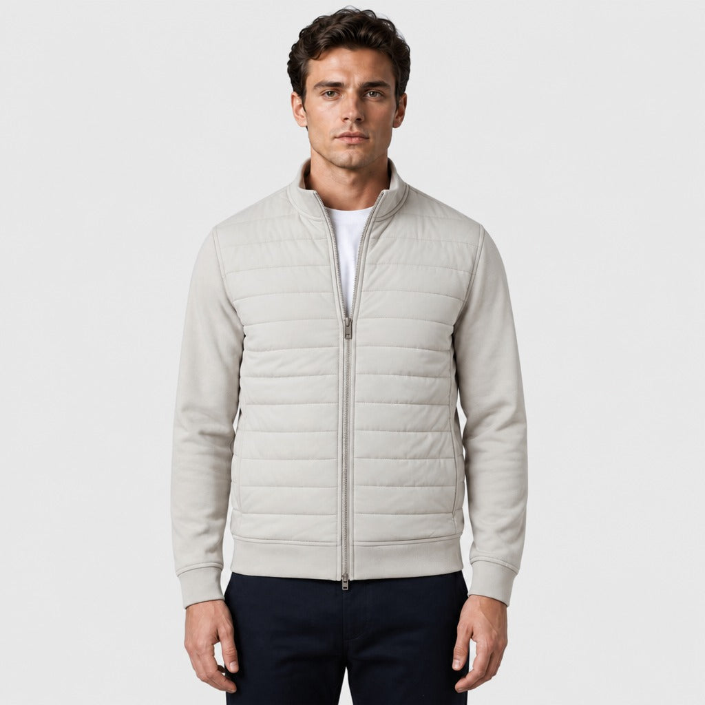 Men’s Duck Down Zip-Up Jacket Light Grey