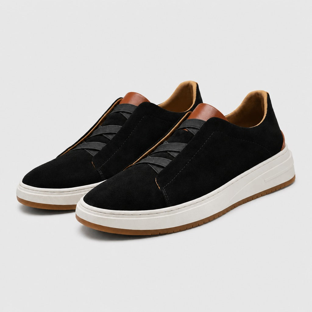 Men’s Faux Leather Slip-On Shoes Black