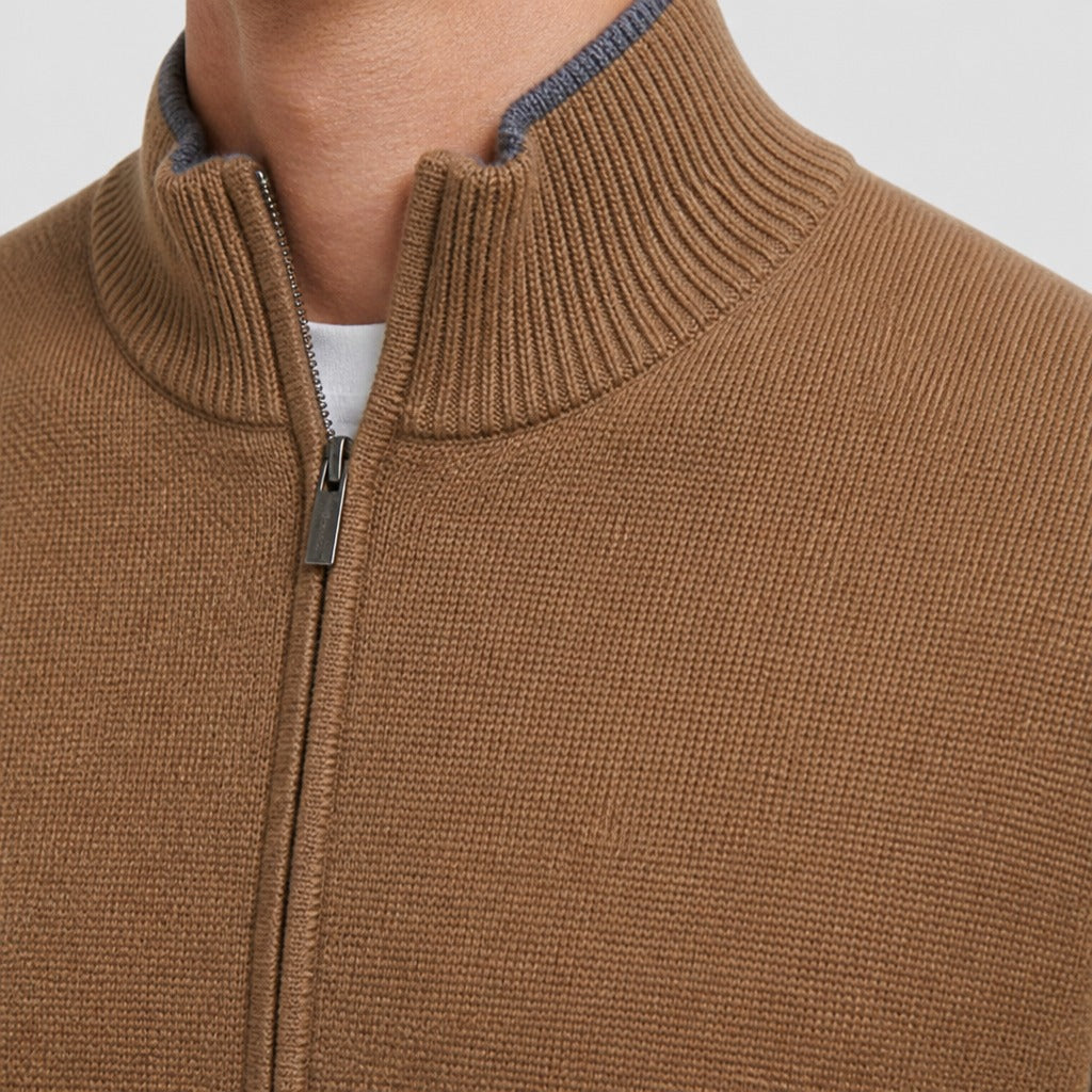 Men’s Fine Wool Stand Collar Zip Jacket detail