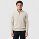 Men’s Fine Wool Zip Roll Neck Jumper Khaki front