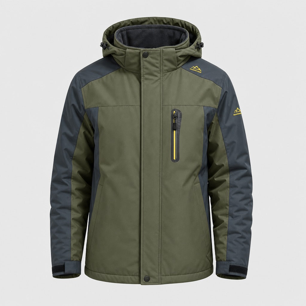 Men’s Fleece Jacket with Detachable Hood Green product front
