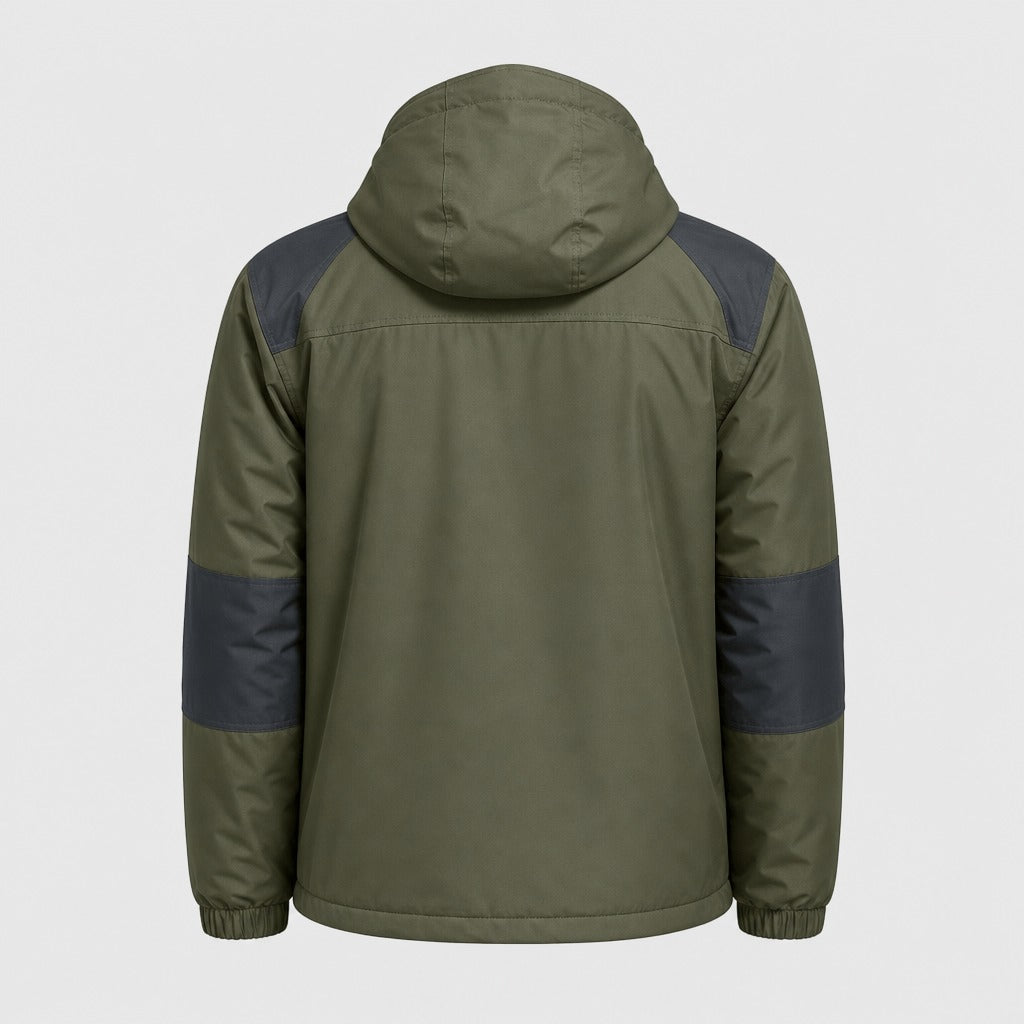 Men’s Fleece Jacket with Detachable Hood Green product back