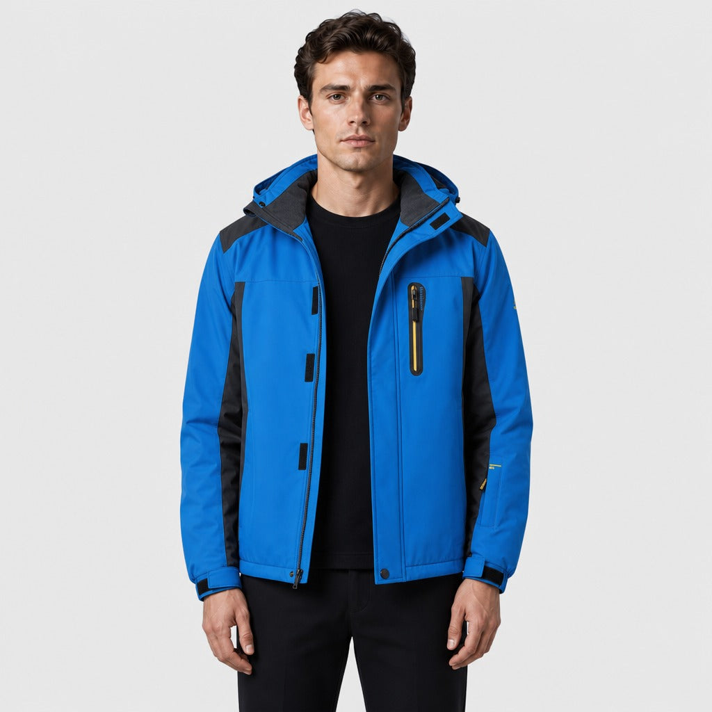 Men’s Fleece Jacket with Detachable Hood Blue