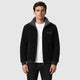Men’s Fleece Zip-Up Jacket with Stand Collar Black front