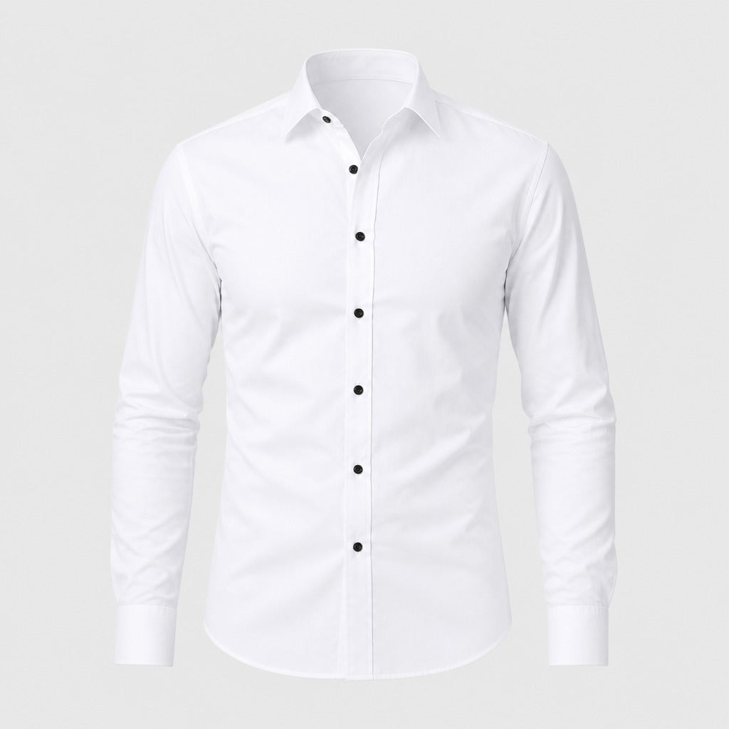 Men’s Formal Long Sleeve Button-Down Shirt White product front